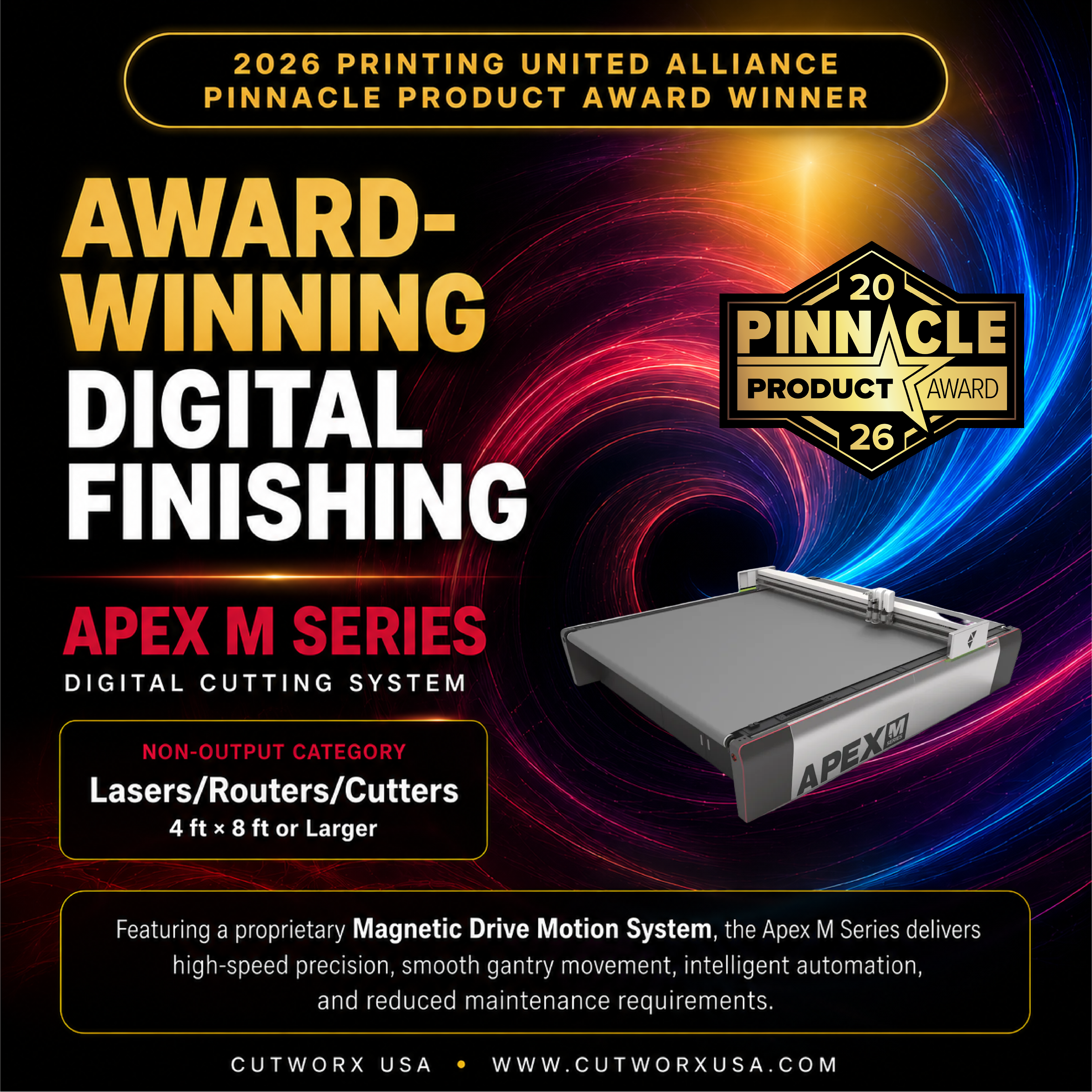 Apex M Series Wins 2026 Pinnacle Product Award | CUTWORX USA