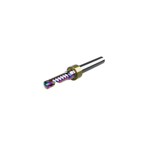 CWT/CWX ER65.2B Rainbow Coated Single O-Flute Downcut Router Bit with Stop Ring