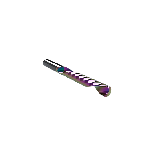 CWT/CWX ER66.5F Rainbow Coated Single O-Flute Upcut Router Bit