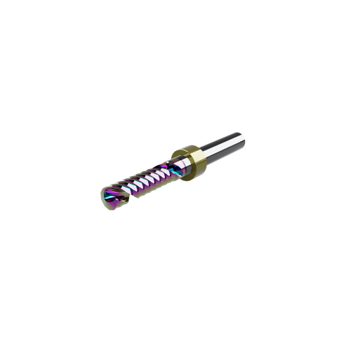 CWT/CWX ER66.7D Rainbow Coated Single O-Flute Downcut Router Bit with Stop Ring